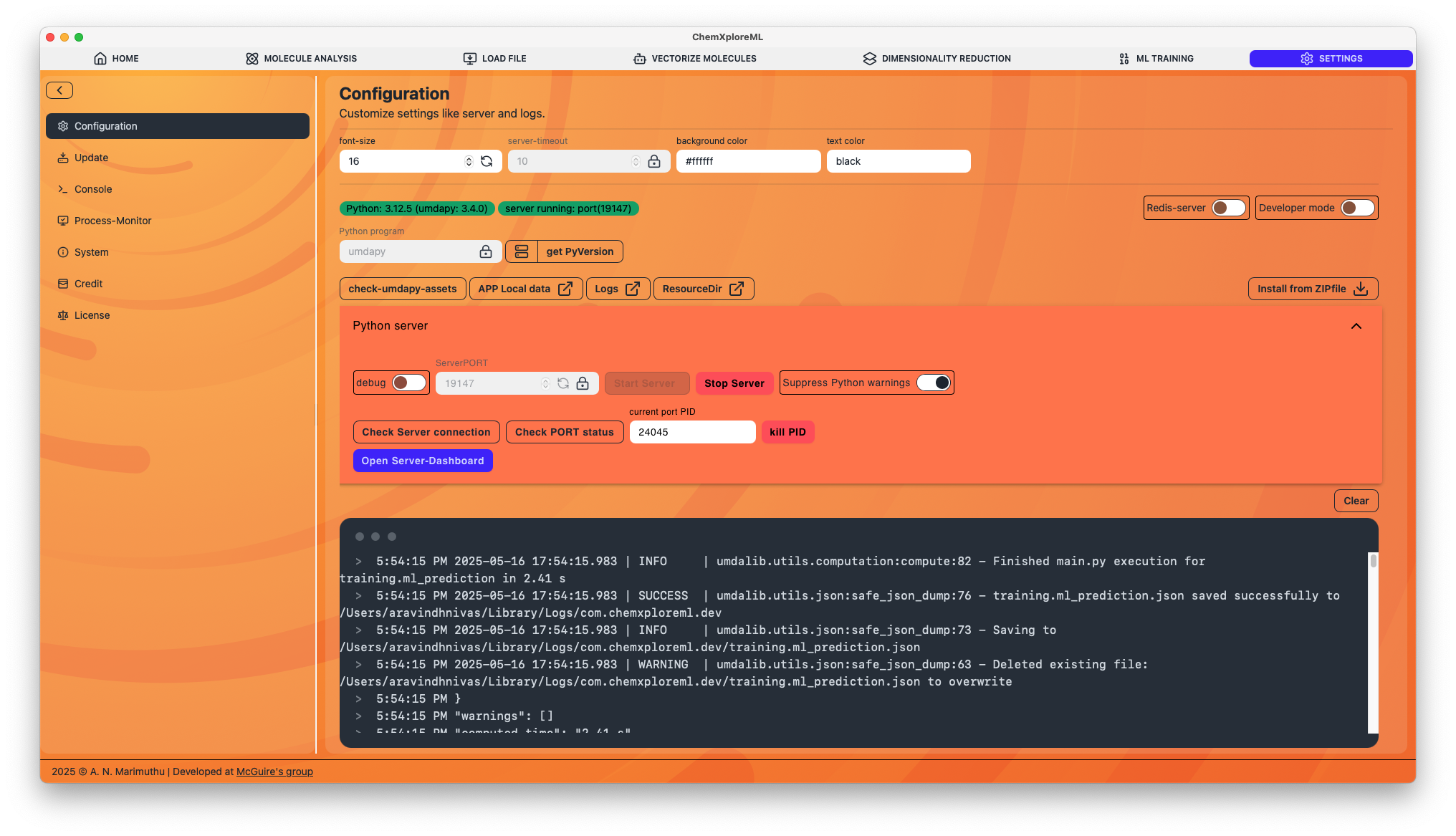 Settings Configuration